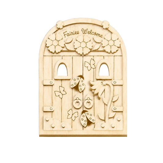 Fairy Door 3D Wooden - Ladybugs