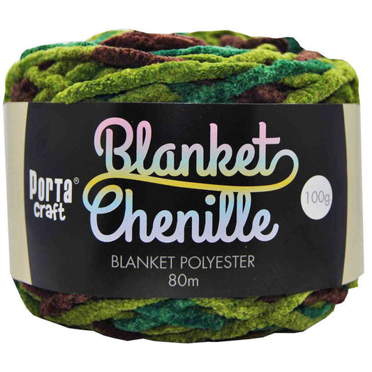 Chenille Blanket Yarn 100g 80m 12ply - Enchanted Forest