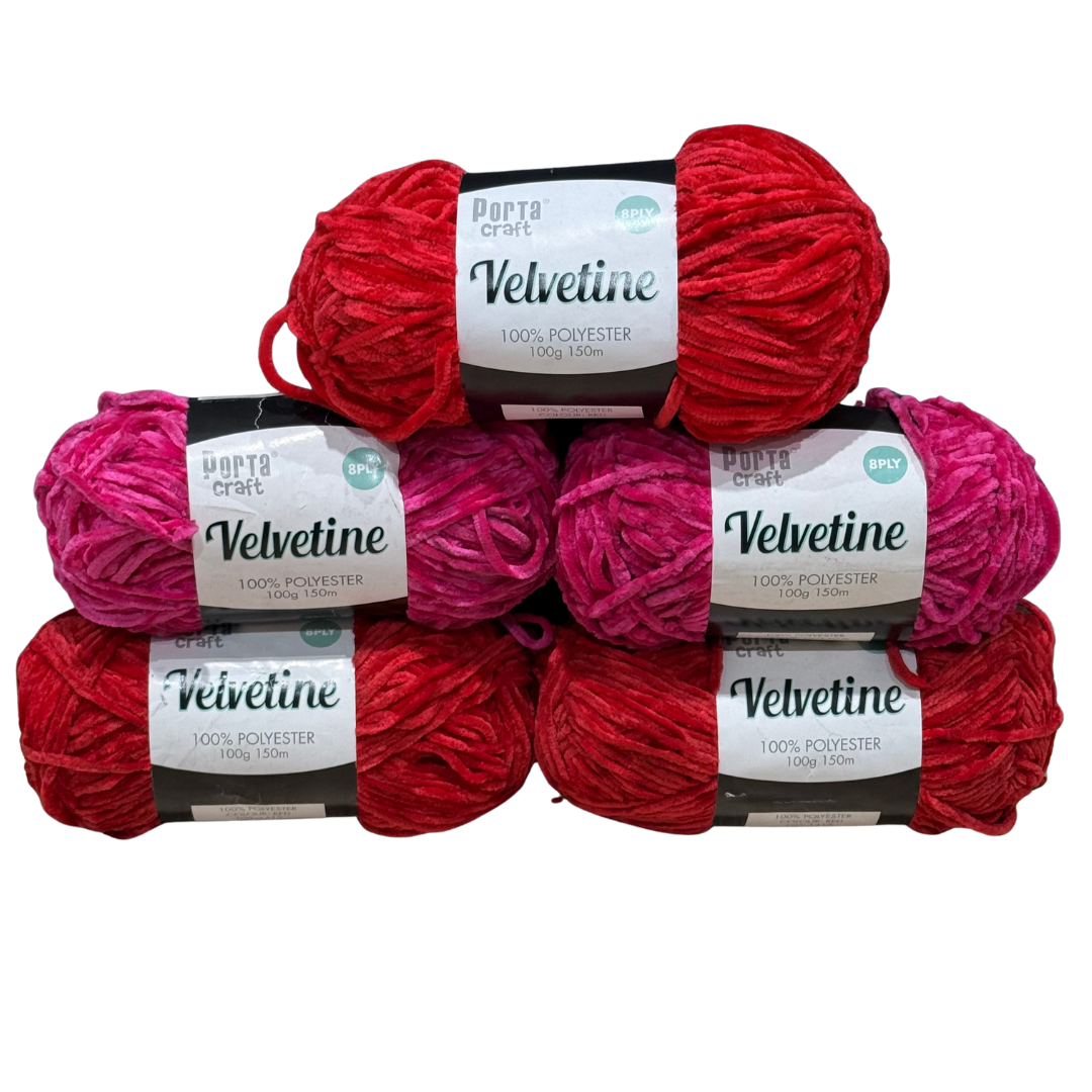 DUSTY Velvetine Yarn 100g 8ply 5pk Lovecore Shades Mixed Bundle