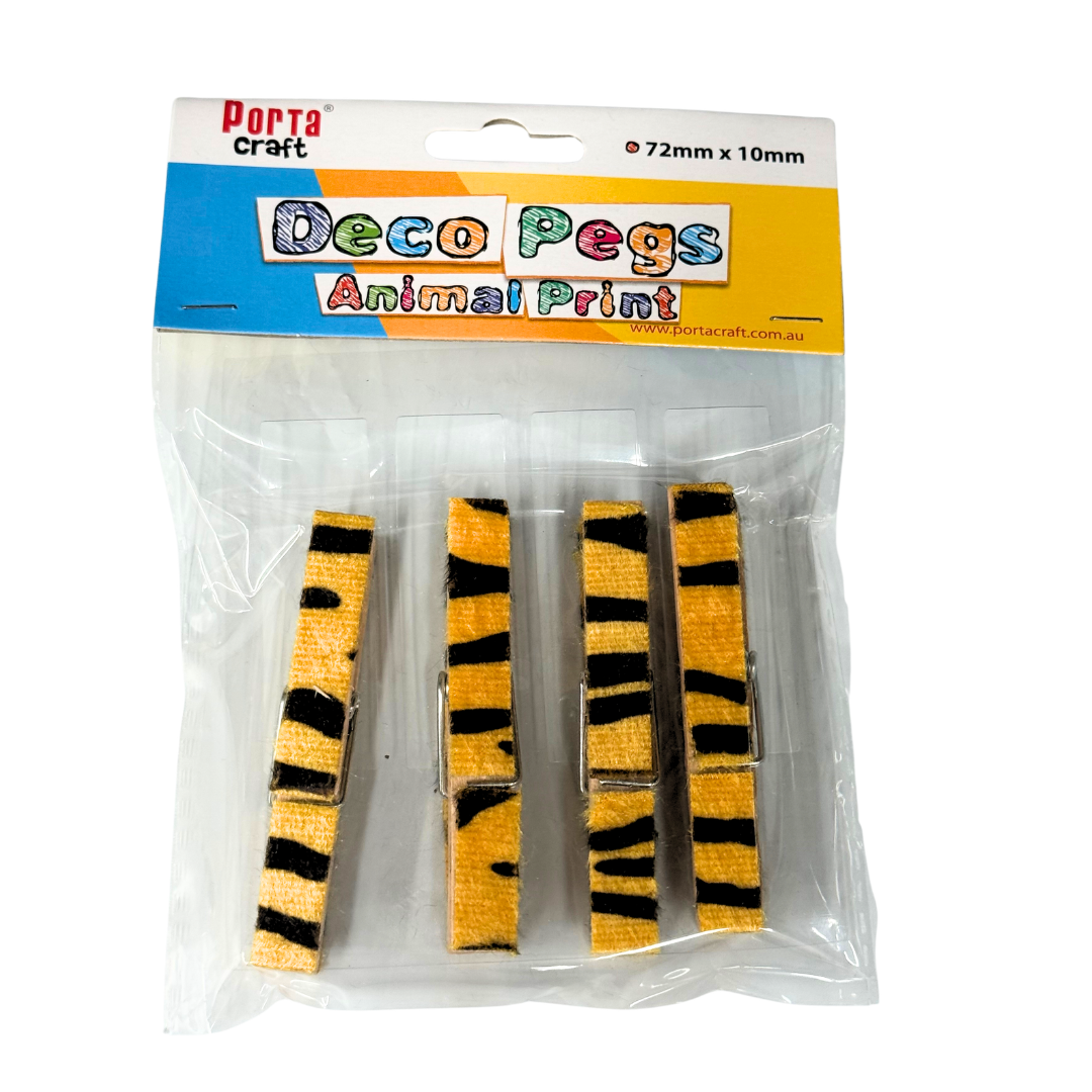 Animal Print Pegs 4pcs