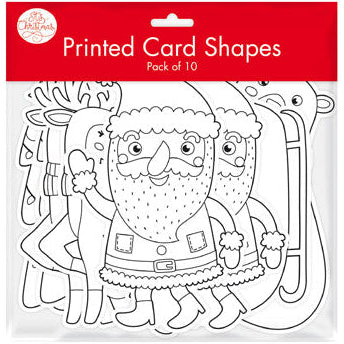 Printed Christmas Card Shapes 10 Pack - Set A