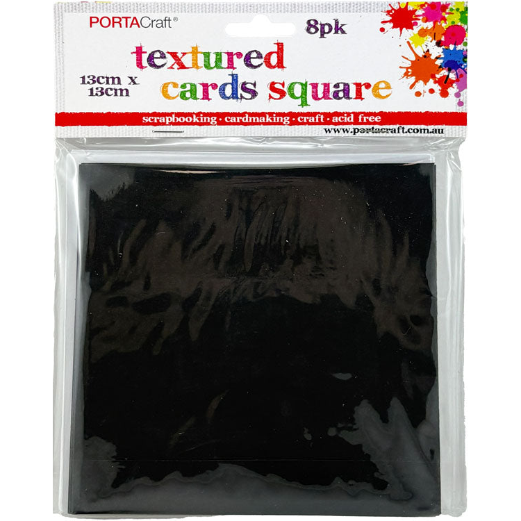 Cards Square 13cm Textured 8pk - Black