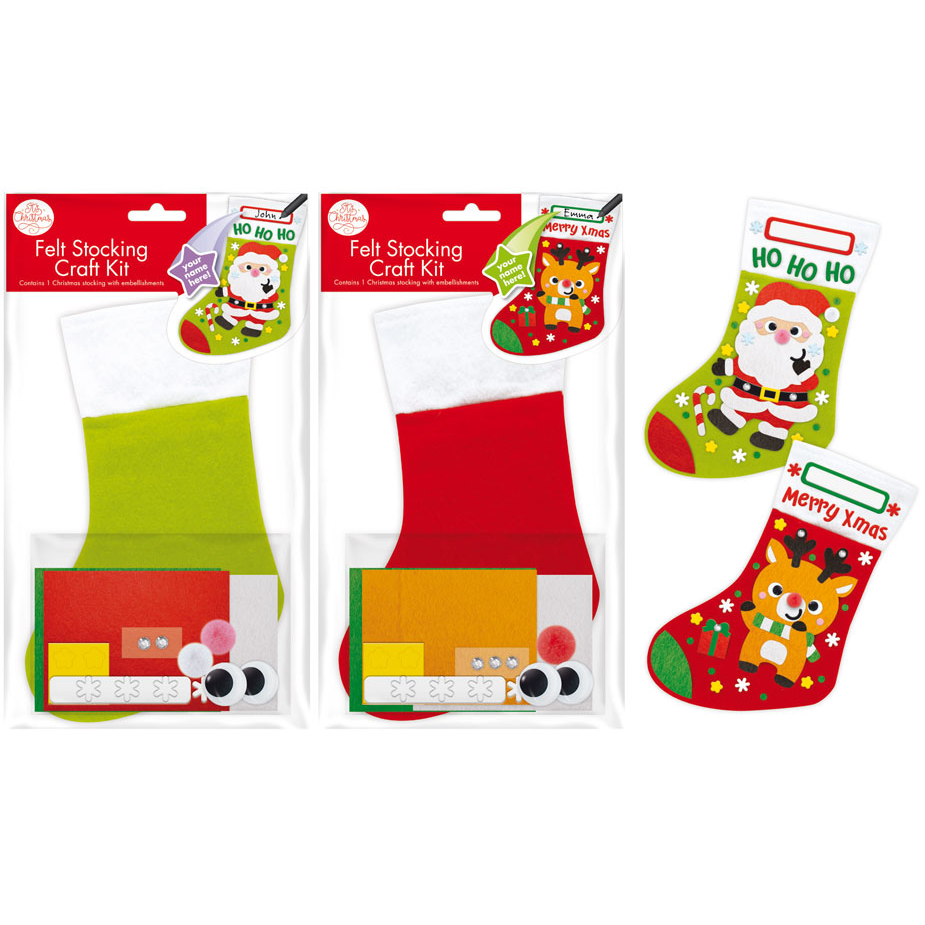 Felt Christmas Character Stocking Kits 2 Pack