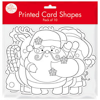 Printed Christmas Card Shapes 10 Pack - Set B