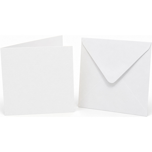 Cards Square 13cm Textured 8pk - White