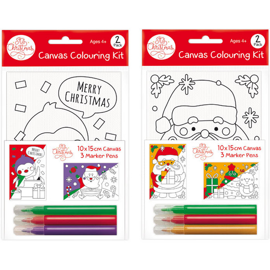 Colour-In Christmas Canvas Pictures Kit (Makes 4)