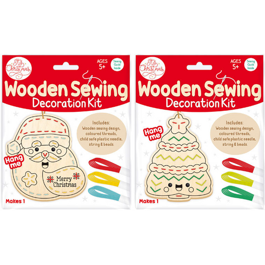 Wooden Christmas Sewing Decoration Kits 2 Pack
