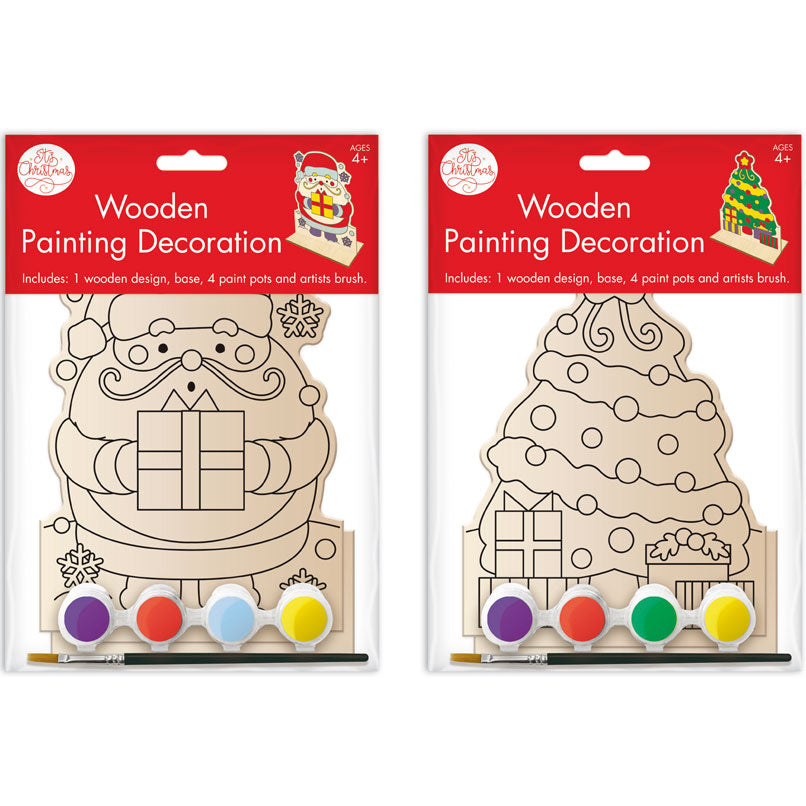 Paint Your Own Wooden Christmas Decorations 2 Pack