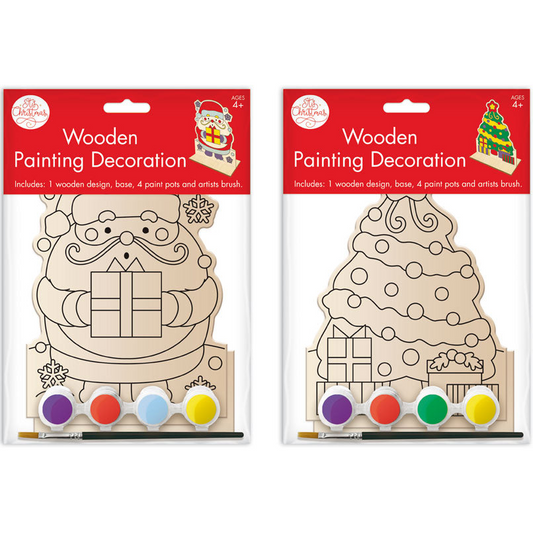 Paint Your Own Wooden Christmas Decorations 2 Pack