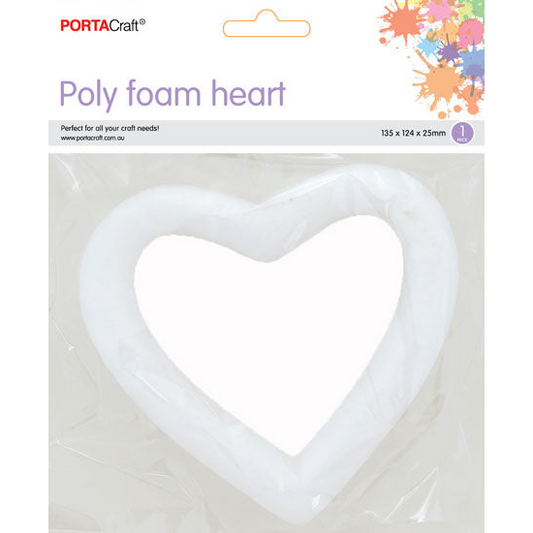 Polystyrene Heart Hollow 135x124x25mm