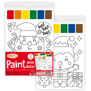 Paint-with-Water Christmas Pictures 2 Pack - Santa & Elf