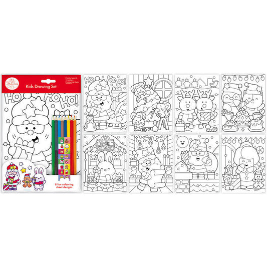 Kid's Christmas Colouring In Sheets 8pk