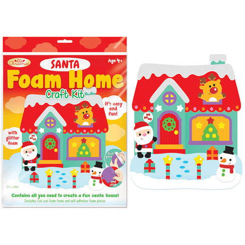 DIY Santa House Foam Craft Kit – Self-Adhesive Glitter Foam Pieces