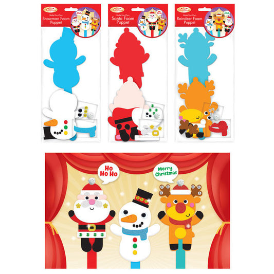 Christmas Foam Puppet Kit – Easy Peel & Stick Craft