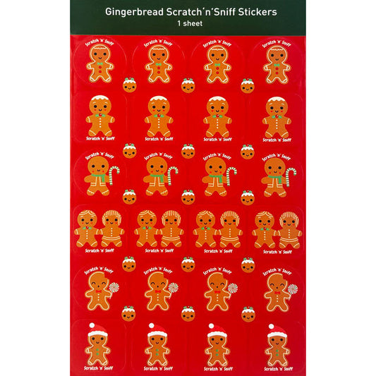 Gingerbread Scratch ’n’ Sniff Stickers – Festive Scented Christmas Sticker Sheet