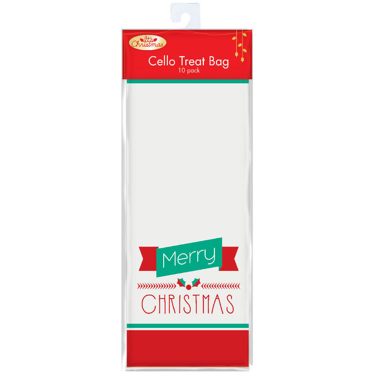 Cello Treat Bags 10pk - Merry Christmas