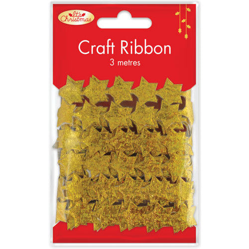 Holographic Christmas Star Ribbon 3m