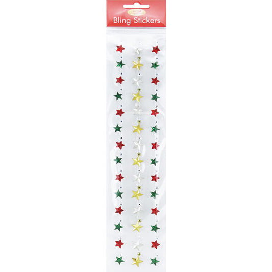 Christmas Star Bling Border Strips 28cm 3pk
