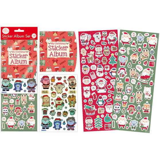 Christmas Sticker Album with 140+ Stickers