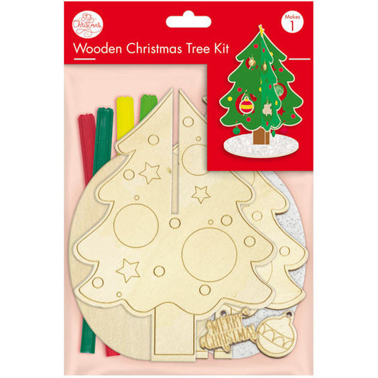 Colour-In Wooden Christmas Tree Kit