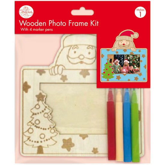 Colour-In Wooden Santa Picture Frame