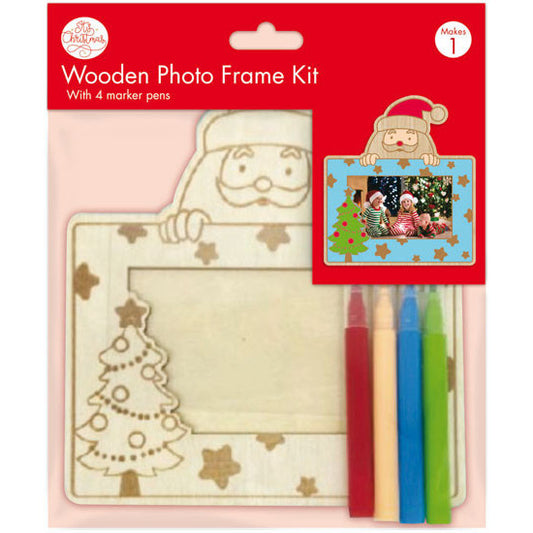 Colour-In Wooden Santa Picture Frame
