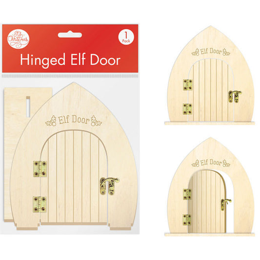 Wooden Freestanding Christmas Elf Door