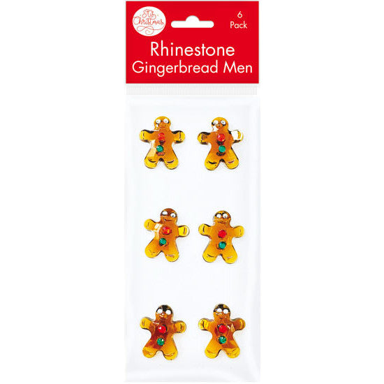 Gingerbread Men Bling Stickers 6pk
