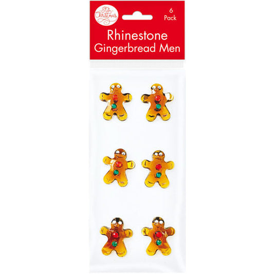 Gingerbread Men Bling Stickers 6pk