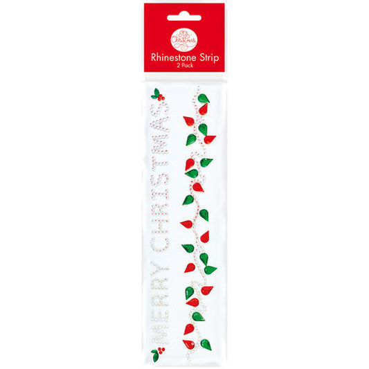 Merry Christmas & Christmas Lights Rhinestones 2pk