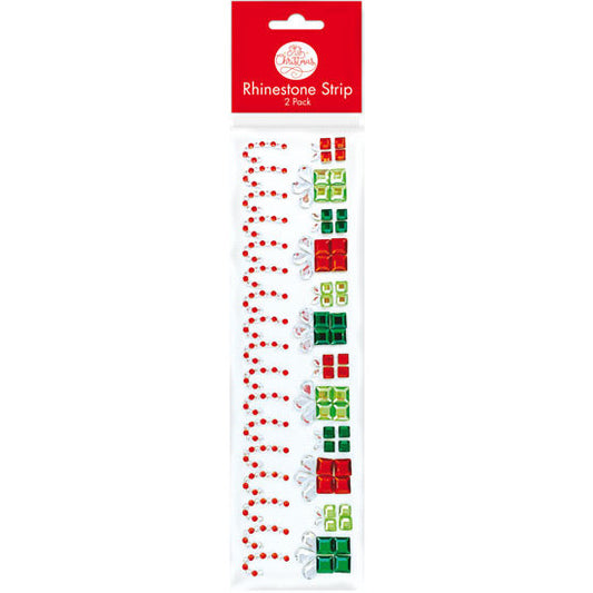 Candy Canes & Presents Rhinestone Strips 2pk