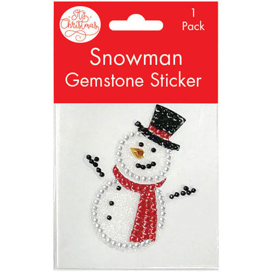 Snowman Gemstone Glitter Decal