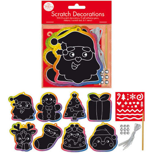 Christmas Scratch Art Hanging Decorations 8pk