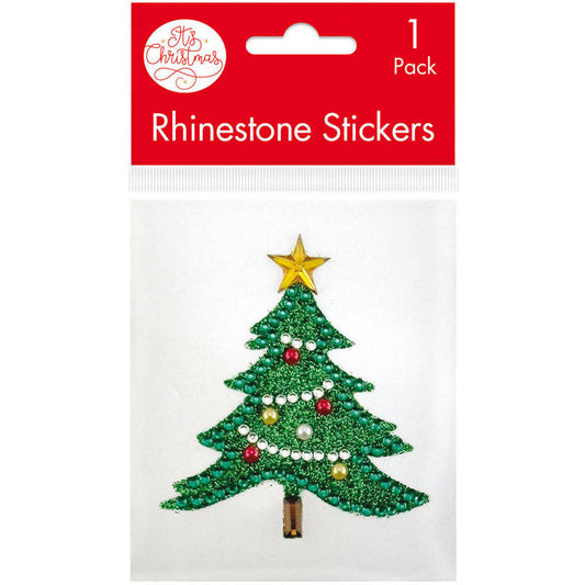 Christmas Tree Rhinestone Decal