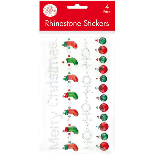 Christmas Rhinestone Border Strips 15.5cm 4pk