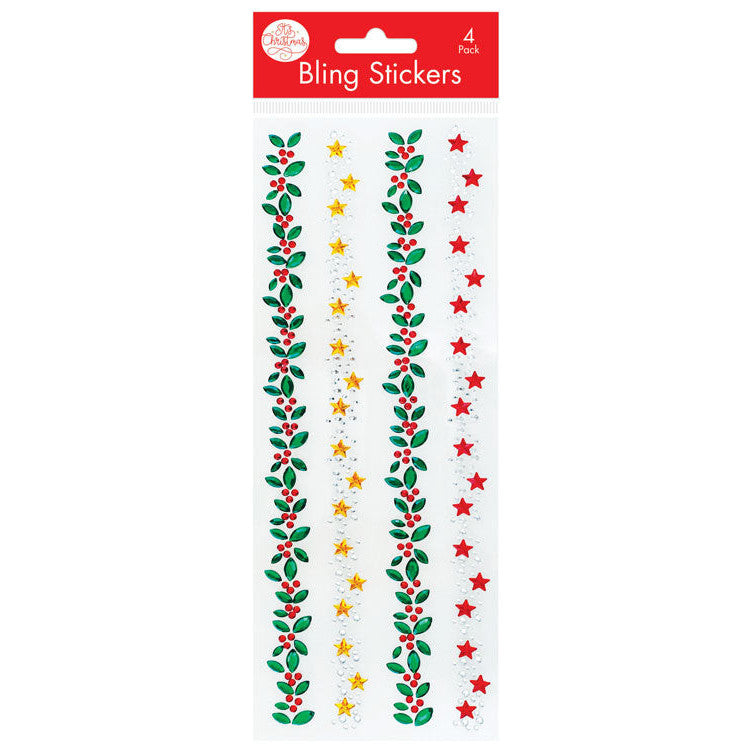Christmas Bling Border Strips 4pk