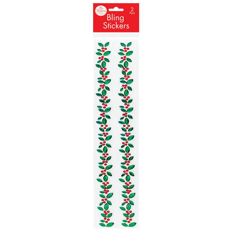 Holly Bling Border Strips 2pk
