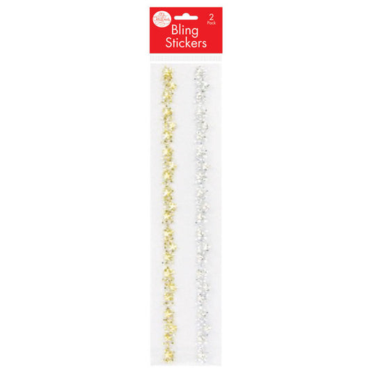 Gold & Silver Bling Border Strips 2pk