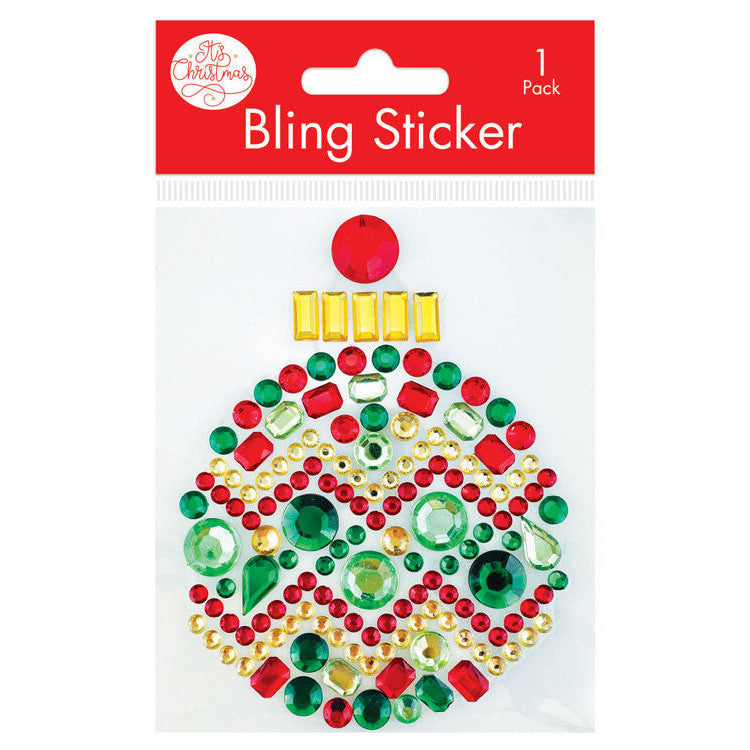 Bling Christmas Bauble Sticker Decal