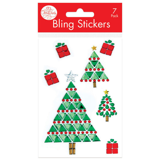 Bling Presents & Tree Stickers 7pcs