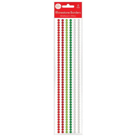 Narrow Rhinestone Craft Strips 6mm x 30cm 6pk