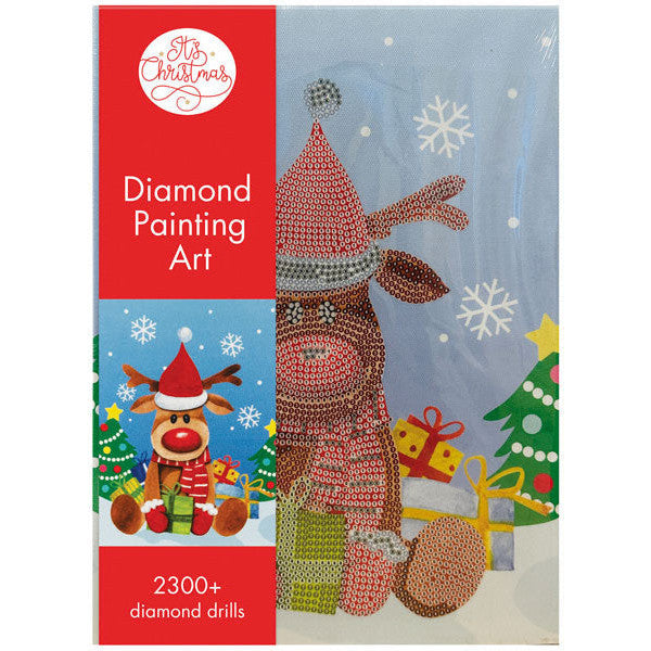 Christmas Reindeer Diamond Art Canvas 22 x 30cm