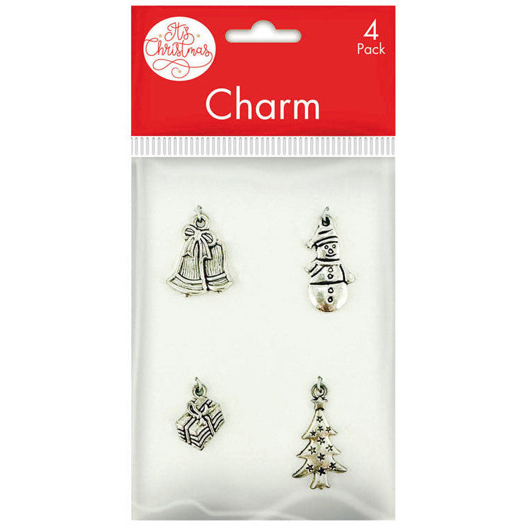 Christmas Metal Charms Assorted Designs 4pk