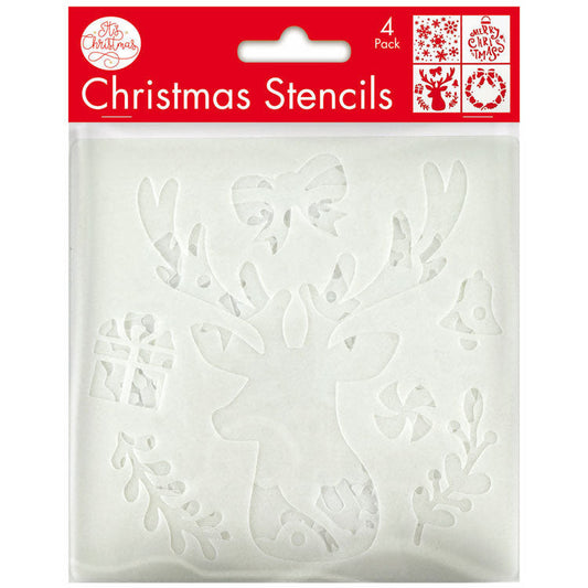 Christmas Craft Stencils 13cm 4pk - Set B