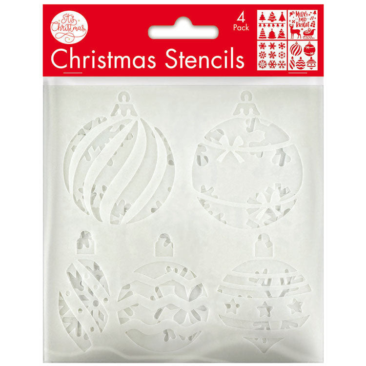 Christmas Craft Stencils 13cm 4pk - Set C