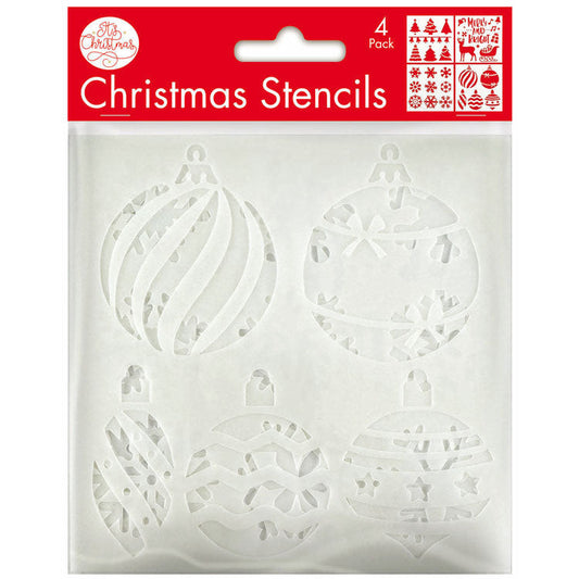 Christmas Craft Stencils 13cm 4pk - Set C