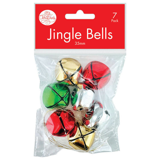 Large Christmas Jingle Bells 35mm 7pk