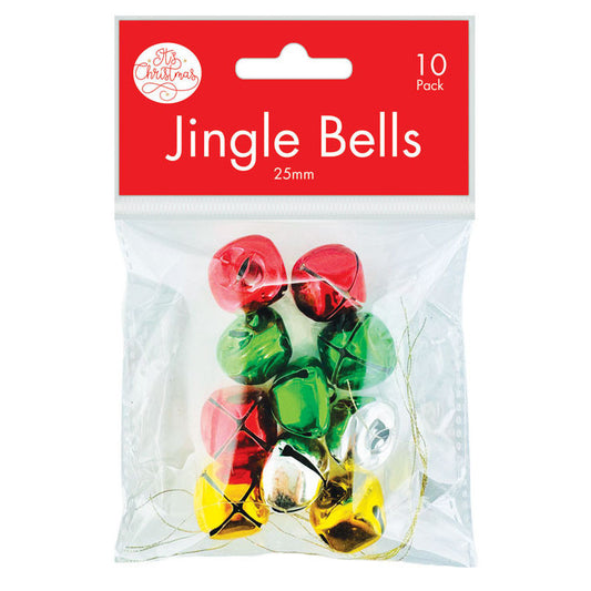 Christmas Jingle Bells 25mm 10pk