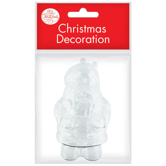 Clear DIY Santa Christmas Ornament