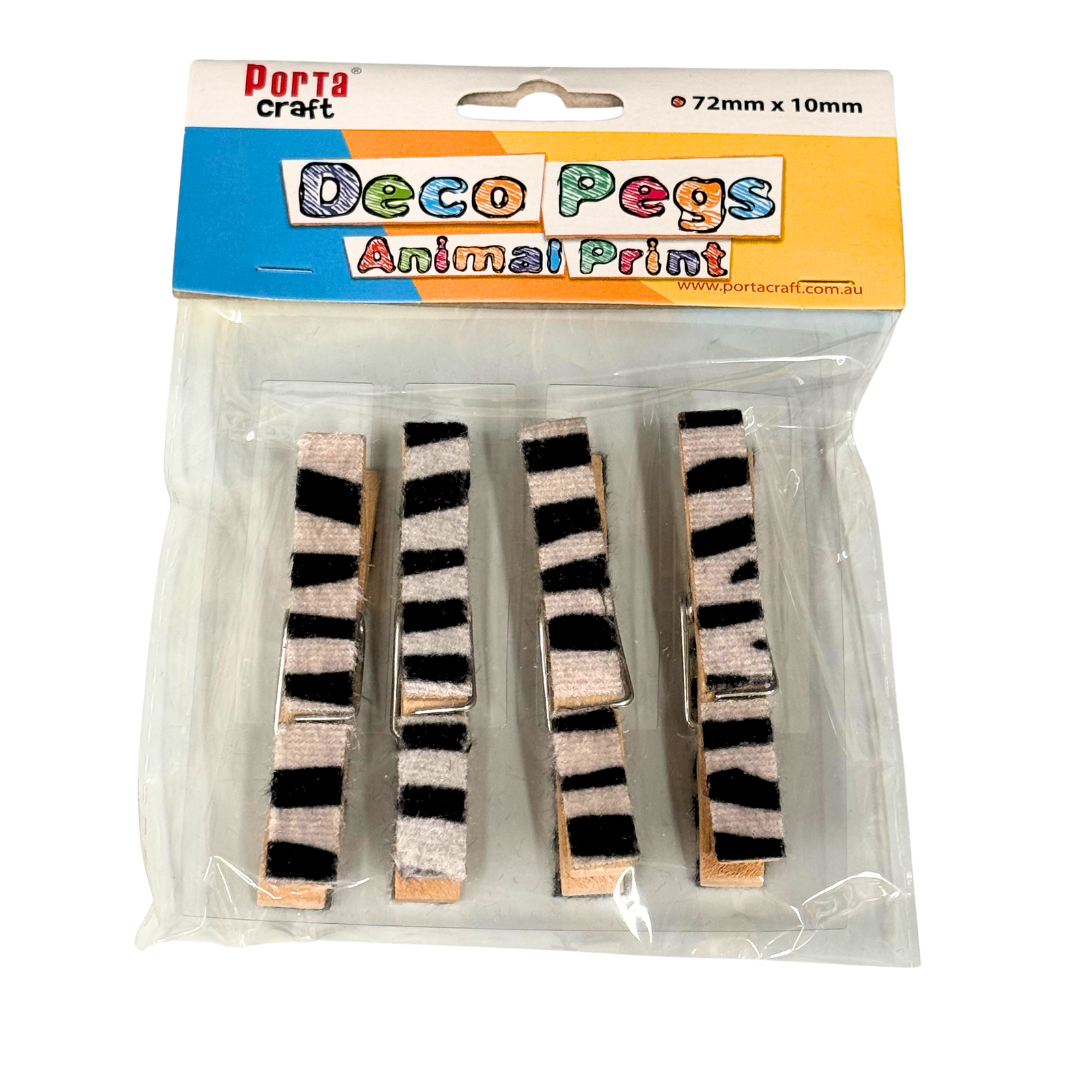 Animal Print Pegs 4pcs